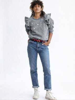 CLARE V PAINT SPLATTERED SWEATSHIRT